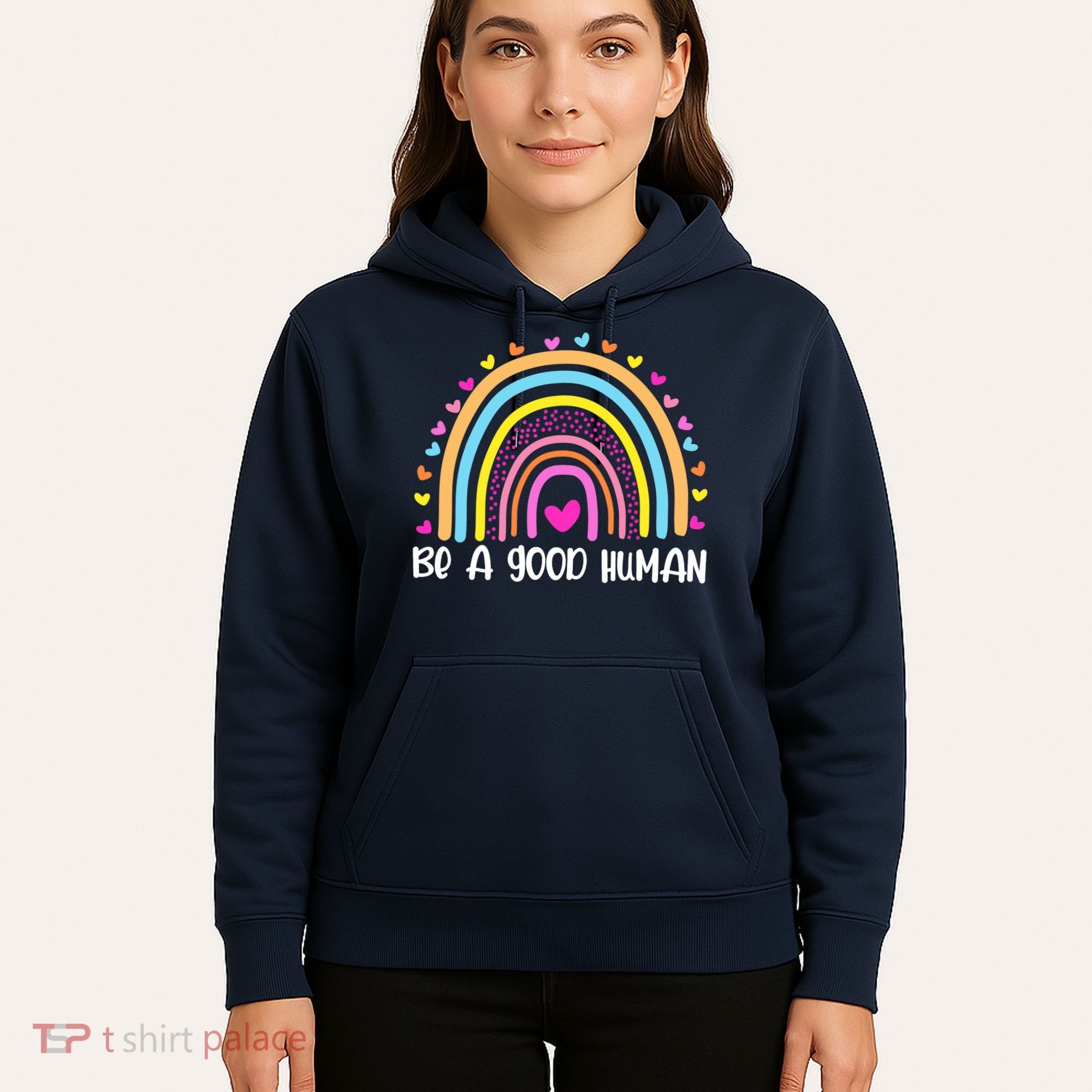 Retro Be A Good Human Saying Kindness Quote Positive Message Hoodie