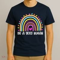 Retro Be A Good Human Saying Kindness Quote Positive Message T-Shirt thumb 3