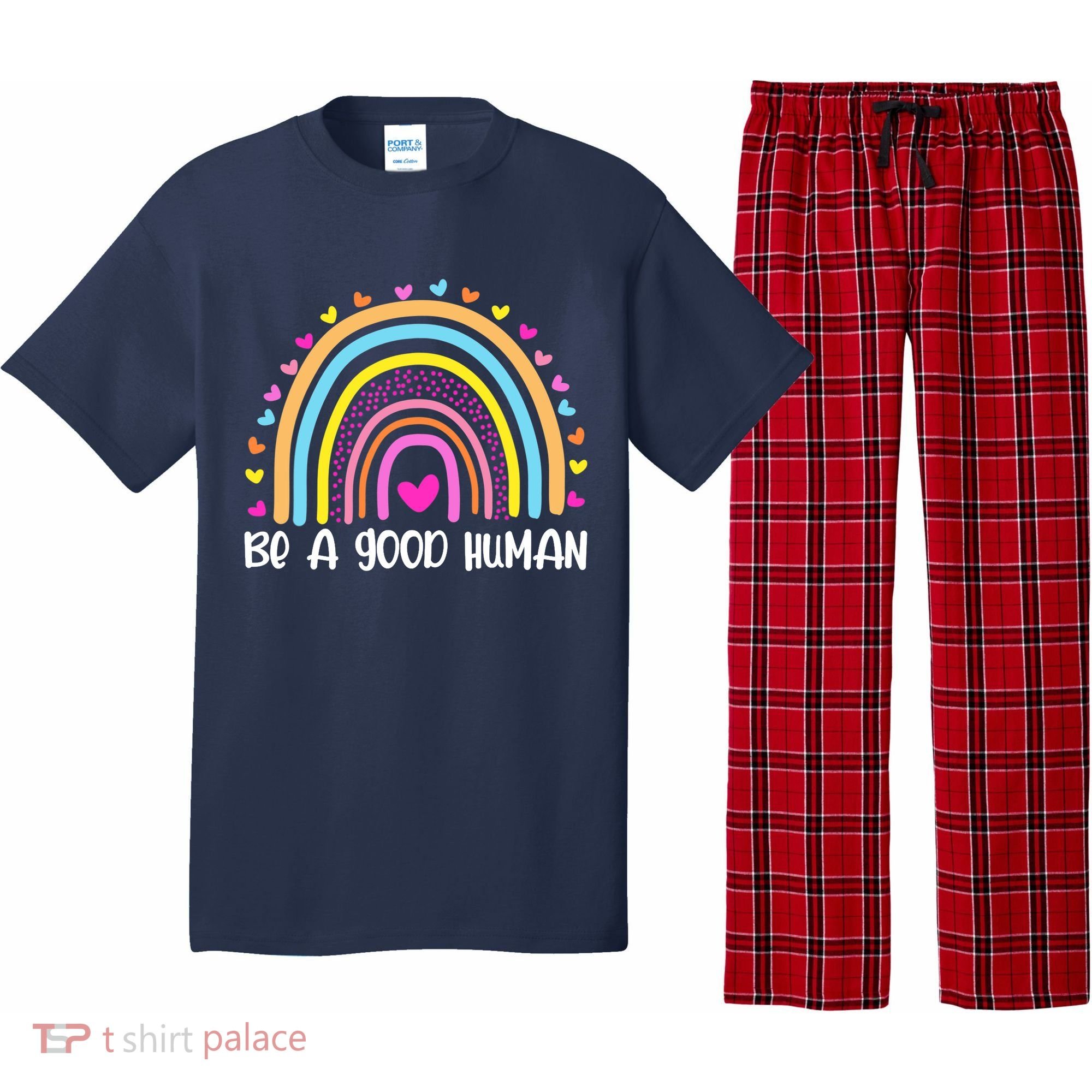 Retro Be A Good Human Saying Kindness Quote Positive Message Pajama Set