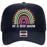 Retro Be A Good Human Saying Kindness Quote Positive Message Hat thumb 0