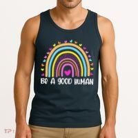 Retro Be A Good Human Saying Kindness Quote Positive Message Tank Top thumb 3