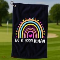 Retro Be A Good Human Saying Kindness Quote Positive Message Golf Towel thumb 1