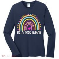 Retro Be A Good Human Saying Kindness Quote Positive Message Women's Long Sleeve Shirt thumb 0