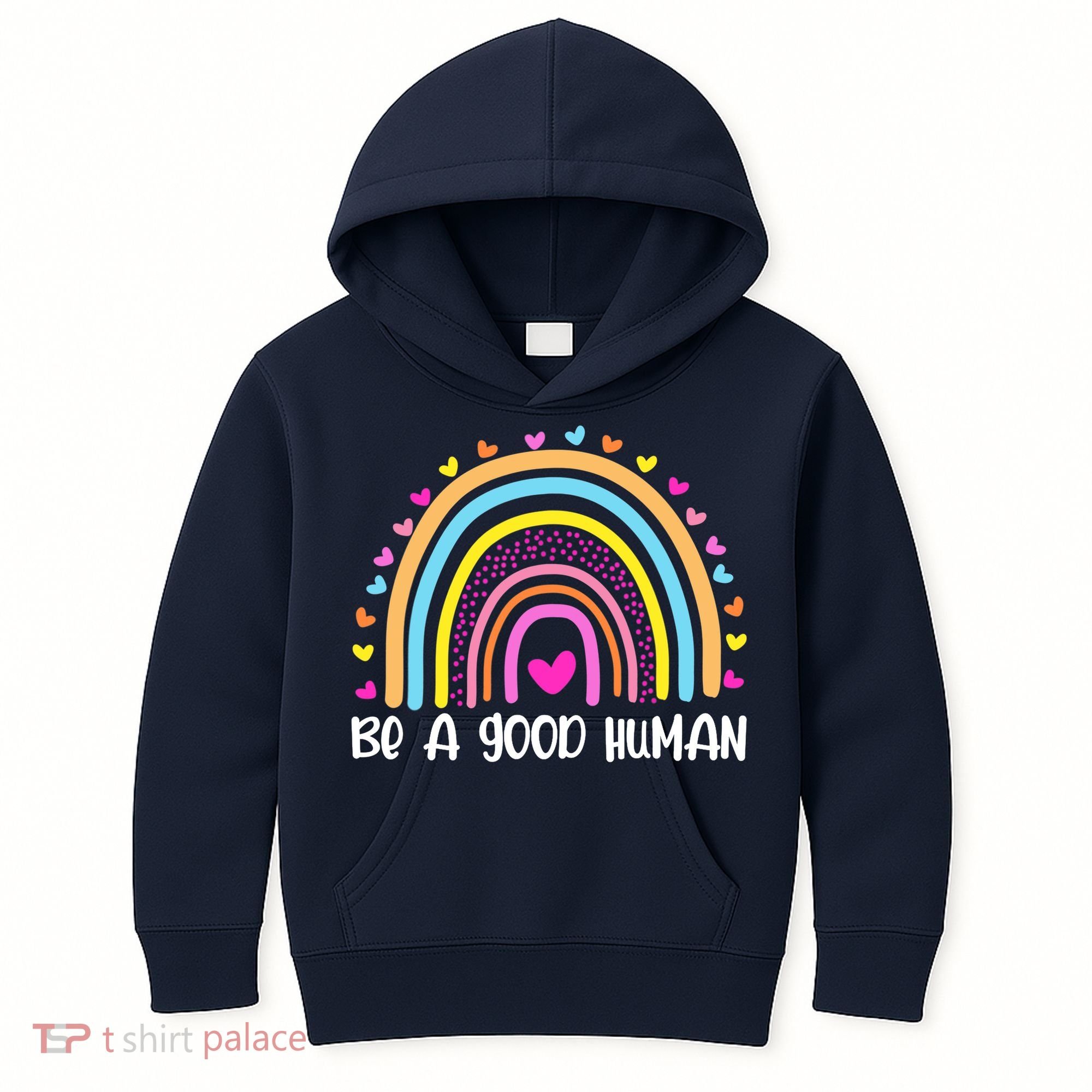 Retro Be A Good Human Saying Kindness Quote Positive Message Kids Hoodie
