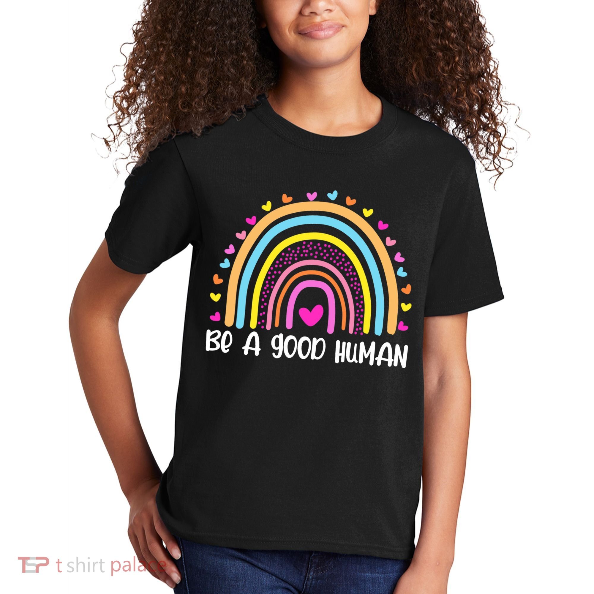 Retro Be A Good Human Saying Kindness Quote Positive Message Kids T-Shirt