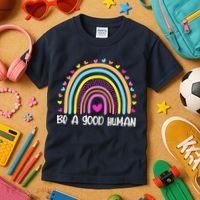 Retro Be A Good Human Saying Kindness Quote Positive Message Kids T-Shirt thumb 3