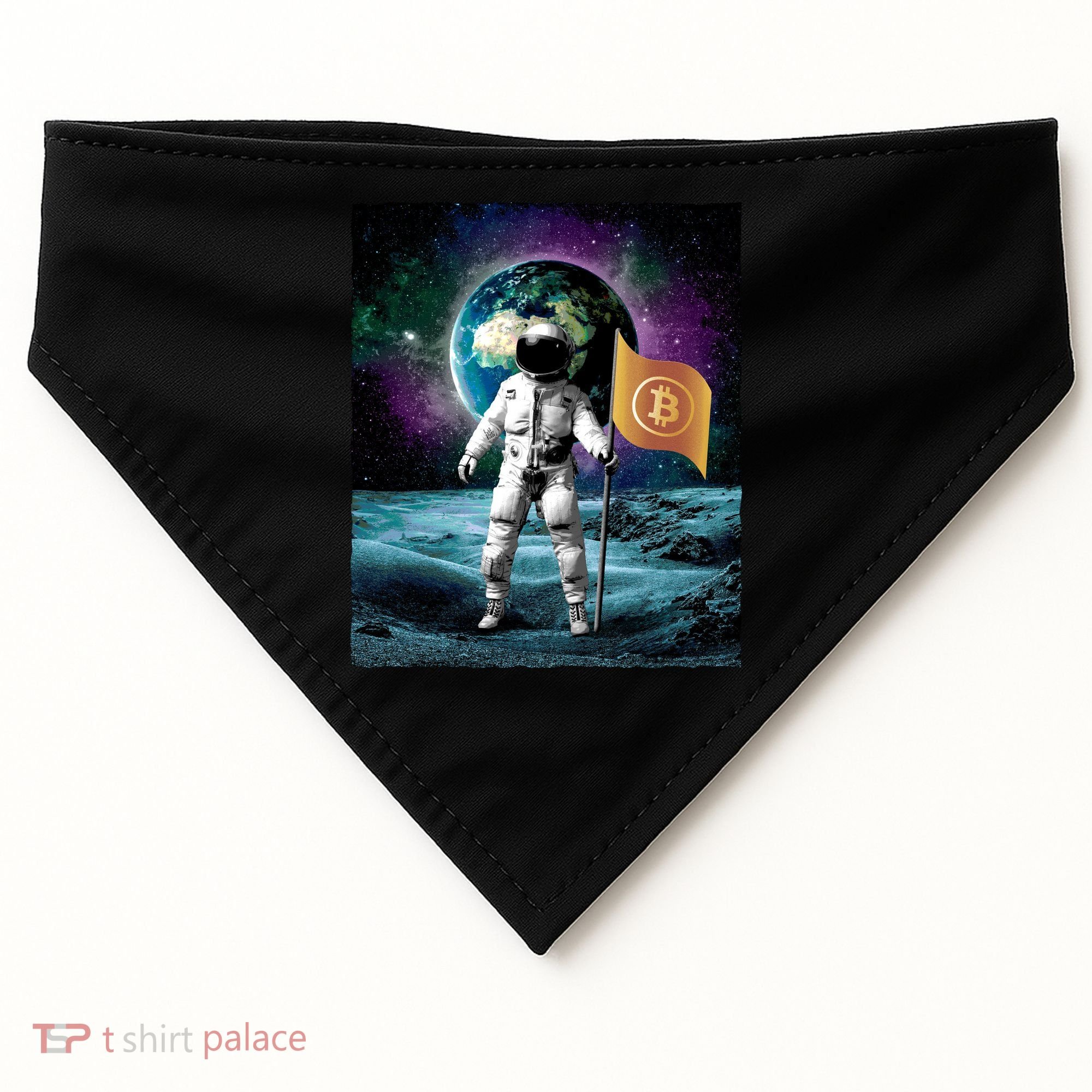 Retro Bitcoin Astronaut USA-Made Doggie Bandana