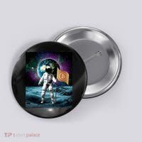 Retro Bitcoin Astronaut Button thumb 0