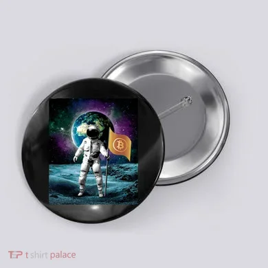 Retro Bitcoin Astronaut Button