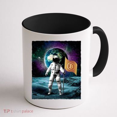 Retro Bitcoin Astronaut Coffee Mug back