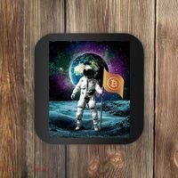 Retro Bitcoin Astronaut Coaster thumb 0