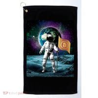 Retro Bitcoin Astronaut Golf Towel thumb 0