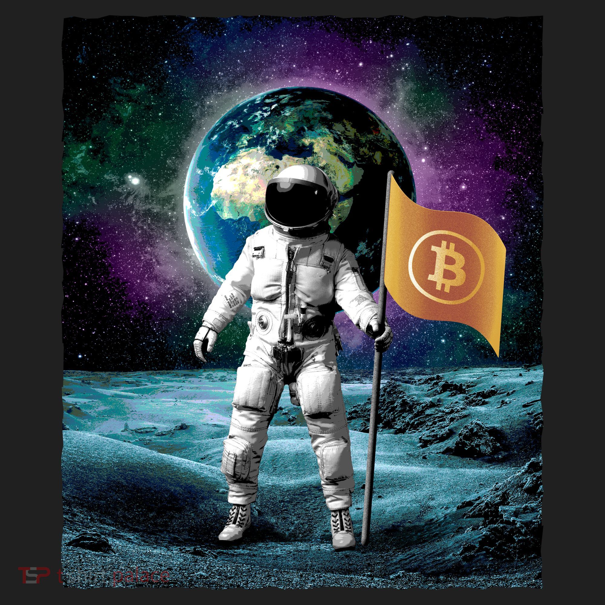 Retro Bitcoin Astronaut Golf Towel