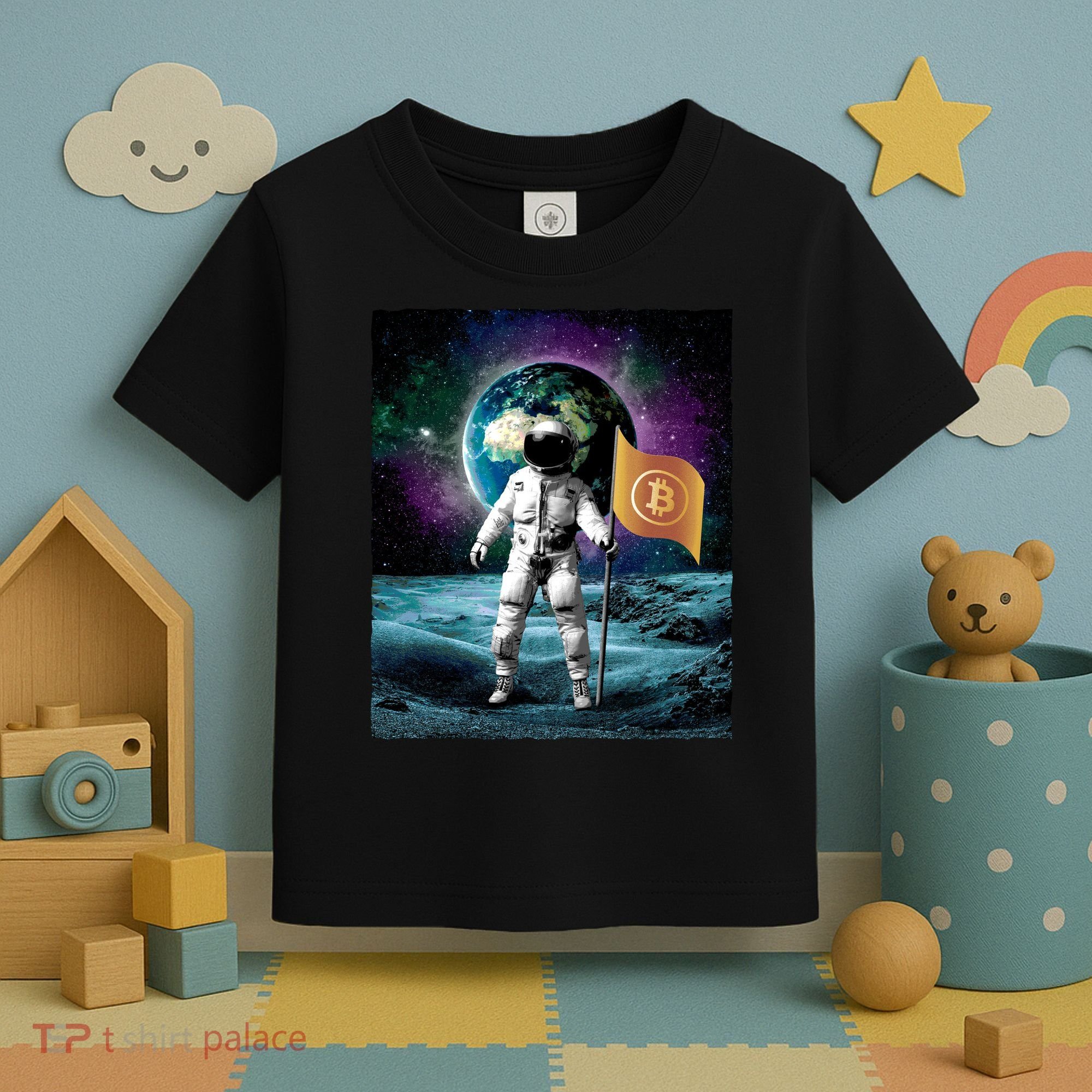 Retro Bitcoin Astronaut Toddler T-Shirt