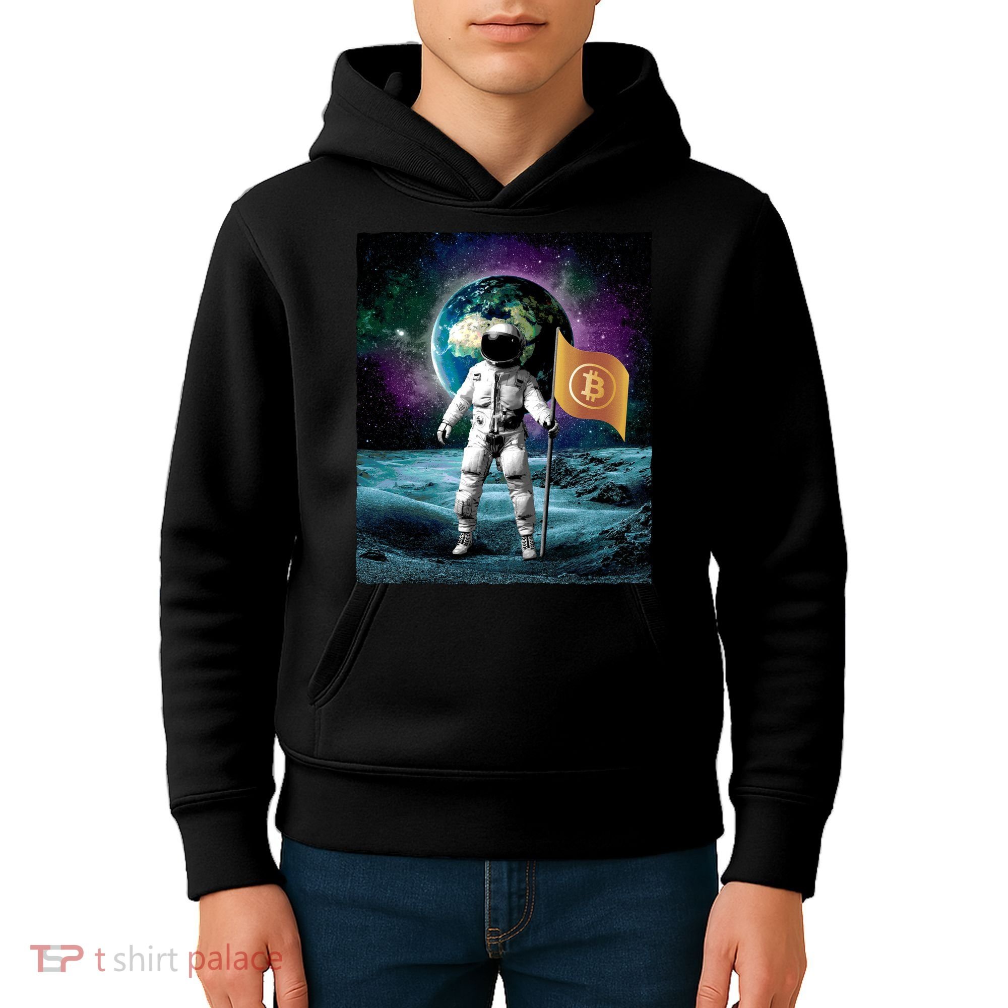 Retro Bitcoin Astronaut Kids Hoodie