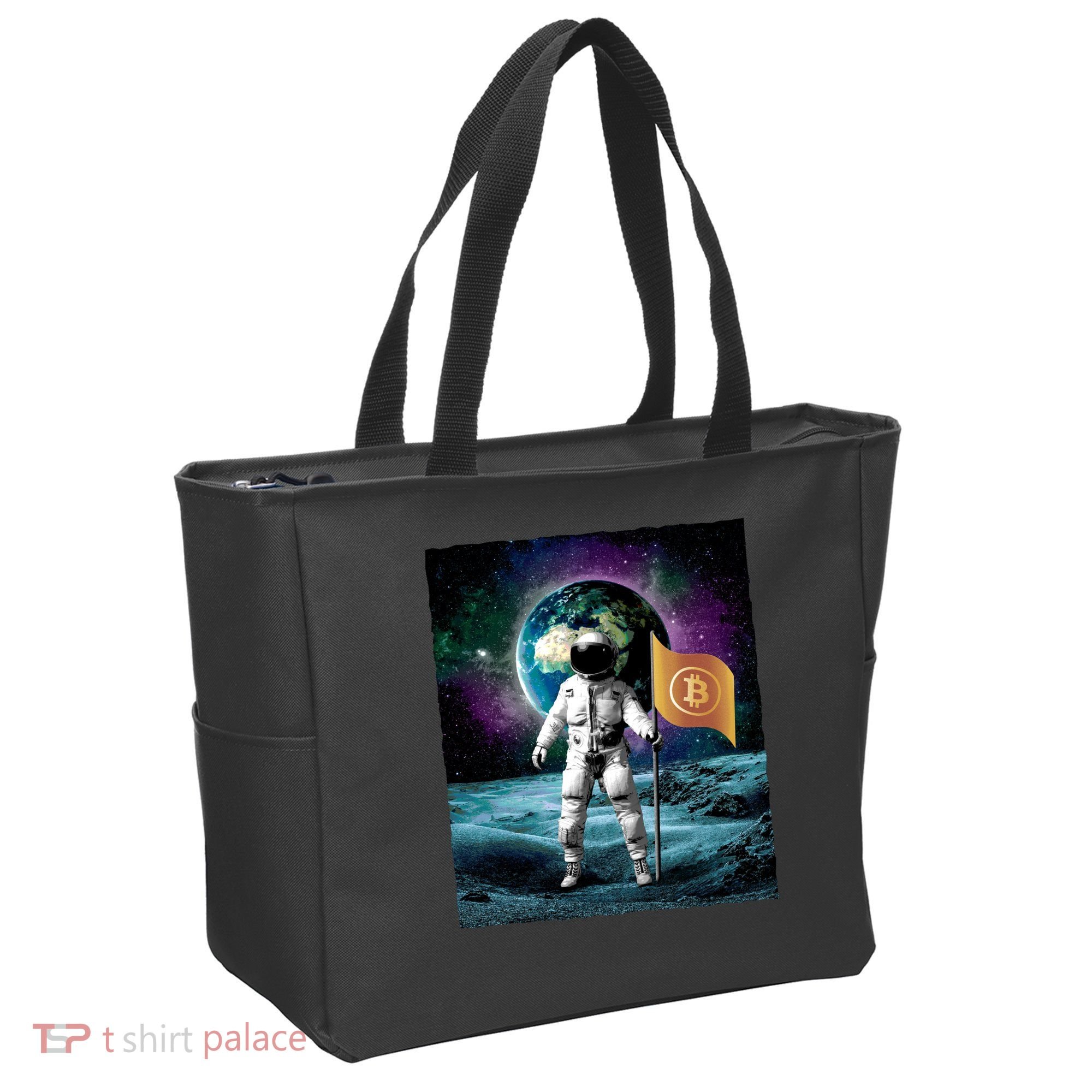 Retro Bitcoin Astronaut Tote Bag