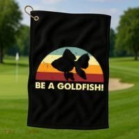 Retro Be A Goldfish Golf Towel thumb 1