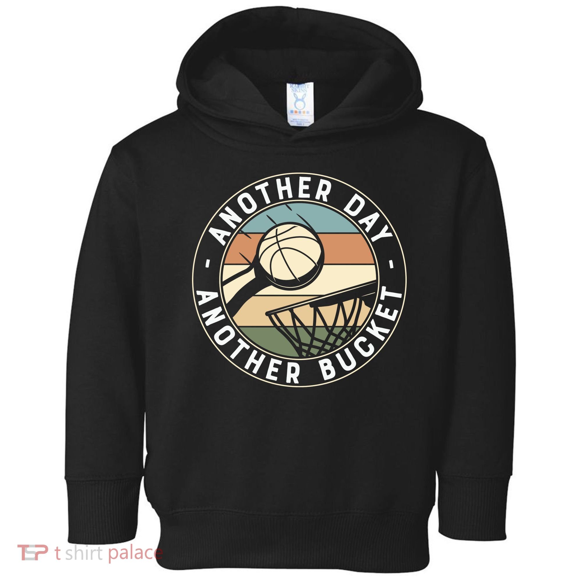Retro Basketball Another Day Another Bucket Baller Toddler Hoodie