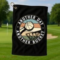 Retro Basketball Another Day Another Bucket Baller Golf Towel thumb 1
