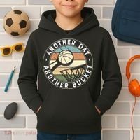 Retro Basketball Another Day Another Bucket Baller Kids Hoodie thumb 2