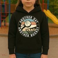 Retro Basketball Another Day Another Bucket Baller Kids Hoodie thumb 3