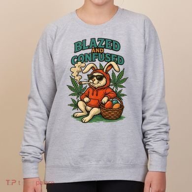  Rabbit Blazed And Confused Cool Bunny Easter Day 420 Tank Top Women's Sweatshirt