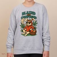  Rabbit Blazed And Confused Cool Bunny Easter Day 420 Tank Top Women's Sweatshirt thumb 0