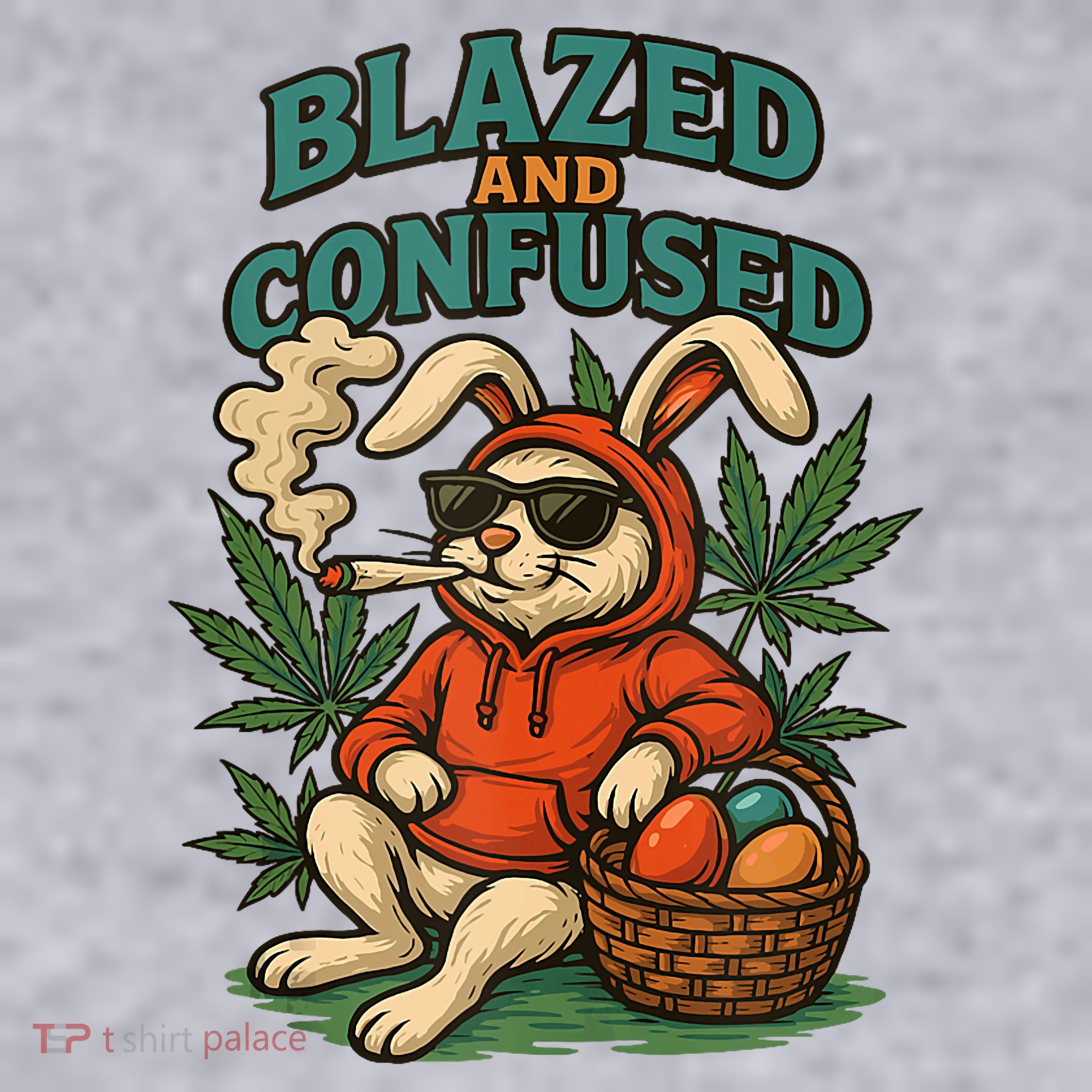  Rabbit Blazed And Confused Cool Bunny Easter Day 420 Tank Top Women's Sweatshirt