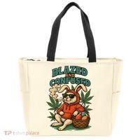  Rabbit Blazed And Confused Cool Bunny Easter Day 420 Tank Top Tote Bag thumb 0