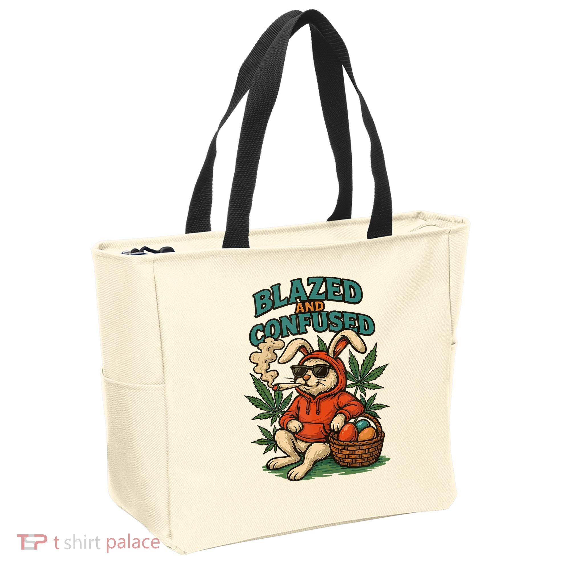  Rabbit Blazed And Confused Cool Bunny Easter Day 420 Tank Top Tote Bag