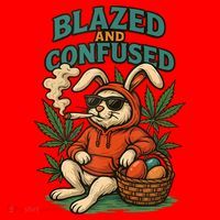  Rabbit Blazed And Confused Cool Bunny Easter Day 420 Tank Top Santa Hat thumb 1