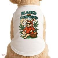  Rabbit Blazed And Confused Cool Bunny Easter Day 420 Tank Top Doggie Tank thumb 0