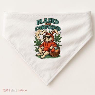  Rabbit Blazed And Confused Cool Bunny Easter Day 420 Tank Top USA-Made Doggie Bandana