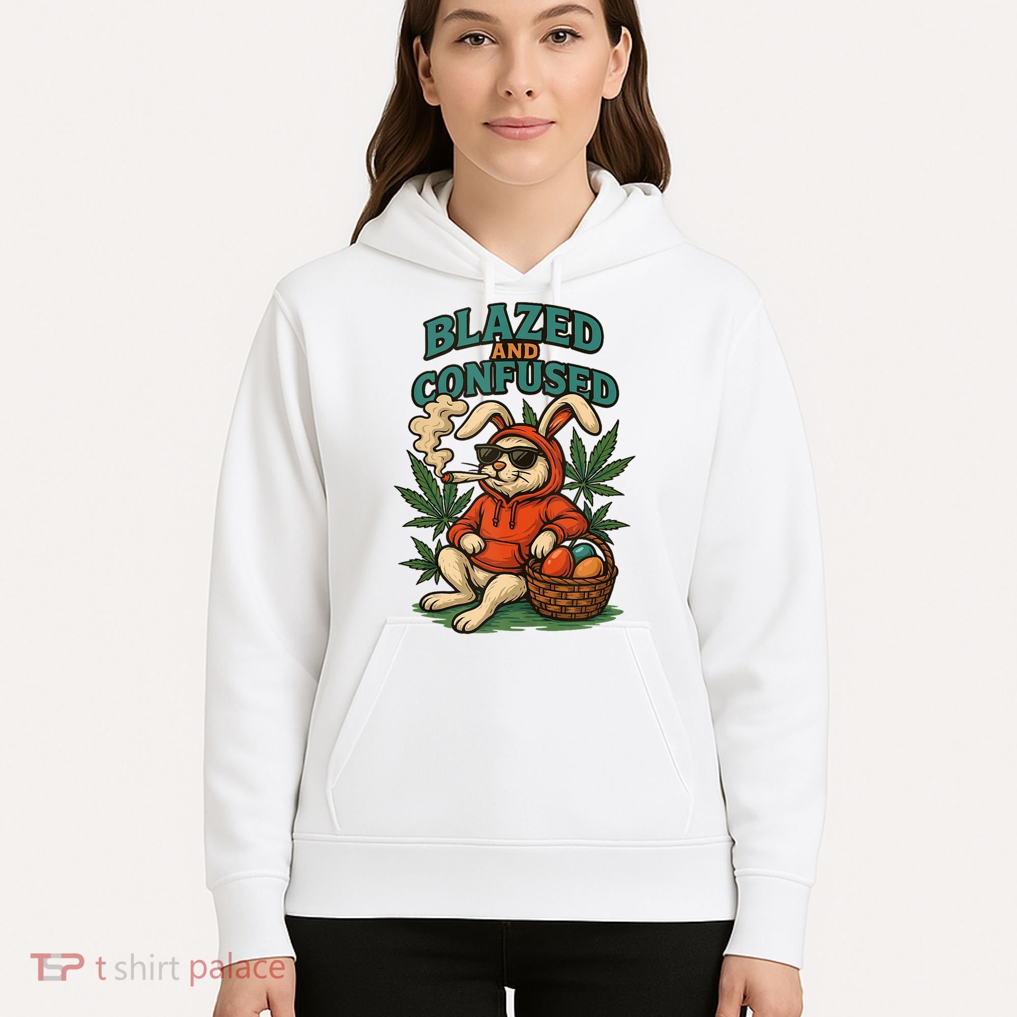  Rabbit Blazed And Confused Cool Bunny Easter Day 420 Tank Top Hoodie