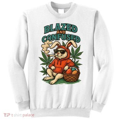  Rabbit Blazed And Confused Cool Bunny Easter Day 420 Tank Top Sweatshirt