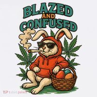  Rabbit Blazed And Confused Cool Bunny Easter Day 420 Tank Top Sweatshirt thumb 3