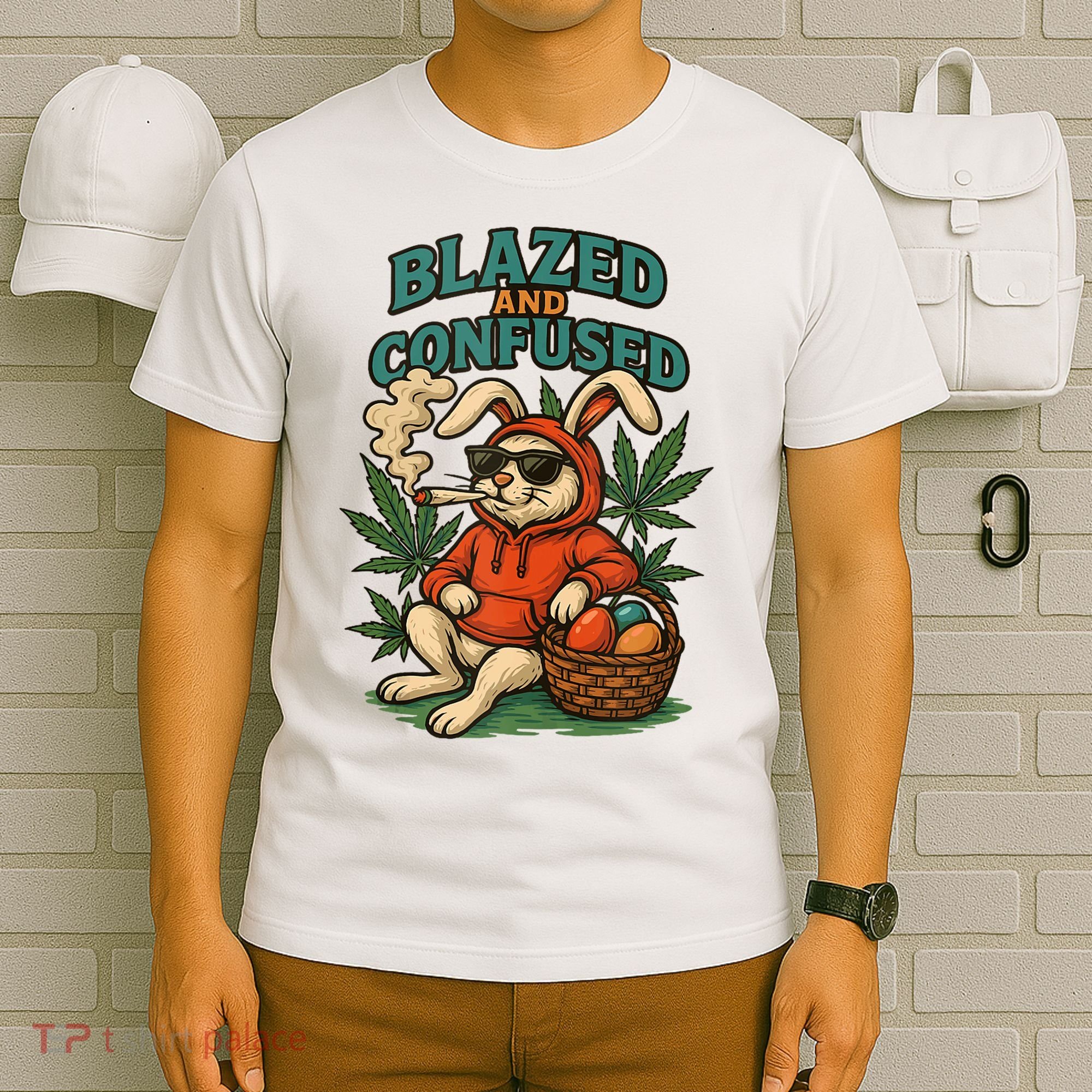 Rabbit Blazed And Confused Cool Bunny Easter Day 420 Tank Top T-Shirt