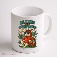  Rabbit Blazed And Confused Cool Bunny Easter Day 420 Tank Top Coffee Mug thumb 1