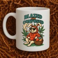  Rabbit Blazed And Confused Cool Bunny Easter Day 420 Tank Top Coffee Mug thumb 2