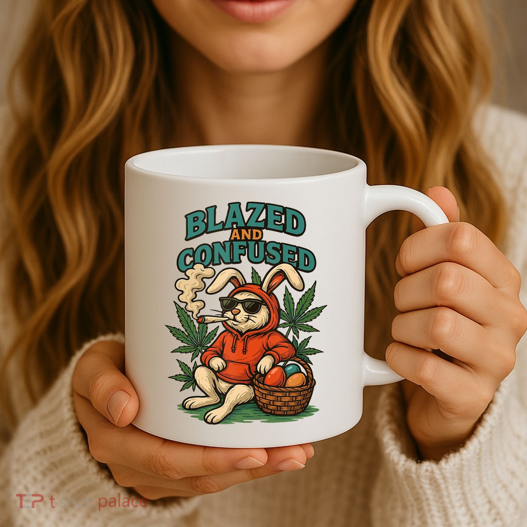  Rabbit Blazed And Confused Cool Bunny Easter Day 420 Tank Top Coffee Mug