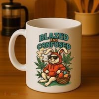  Rabbit Blazed And Confused Cool Bunny Easter Day 420 Tank Top Coffee Mug thumb 4