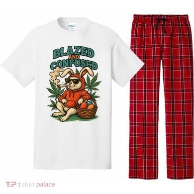  Rabbit Blazed And Confused Cool Bunny Easter Day 420 Tank Top Pajama Set
