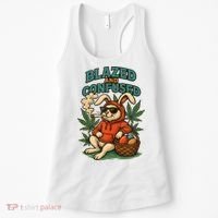  Rabbit Blazed And Confused Cool Bunny Easter Day 420 Tank Top Women's Tank Top thumb 0