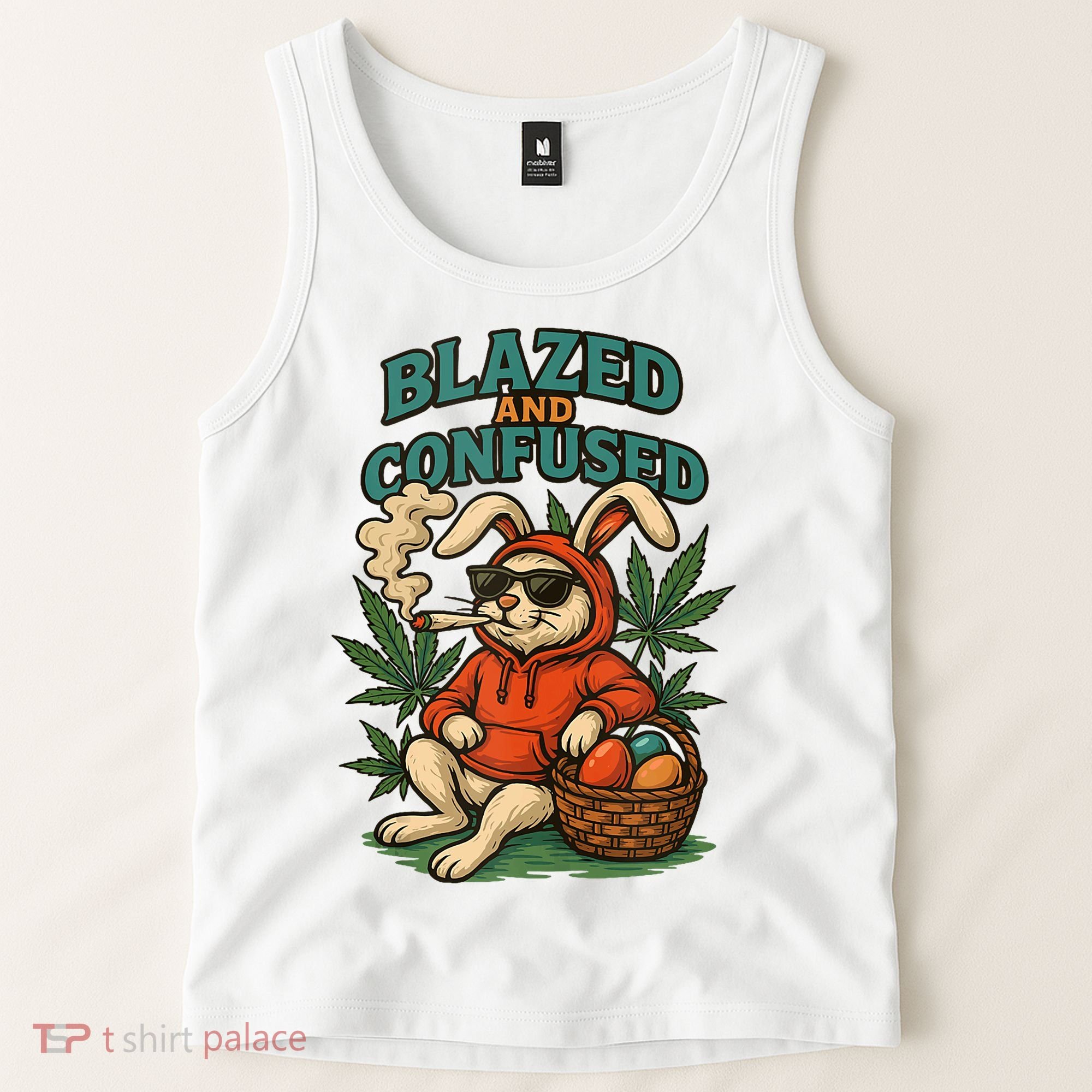  Rabbit Blazed And Confused Cool Bunny Easter Day 420 Tank Top Tank Top
