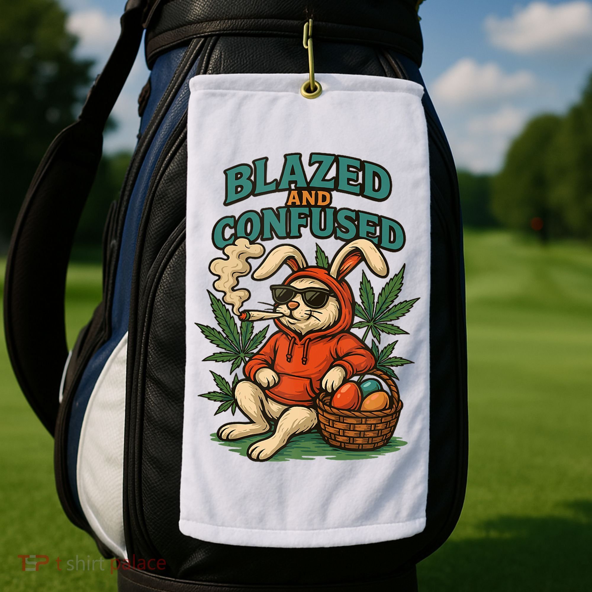 Rabbit Blazed And Confused Cool Bunny Easter Day 420 Tank Top Golf Towel