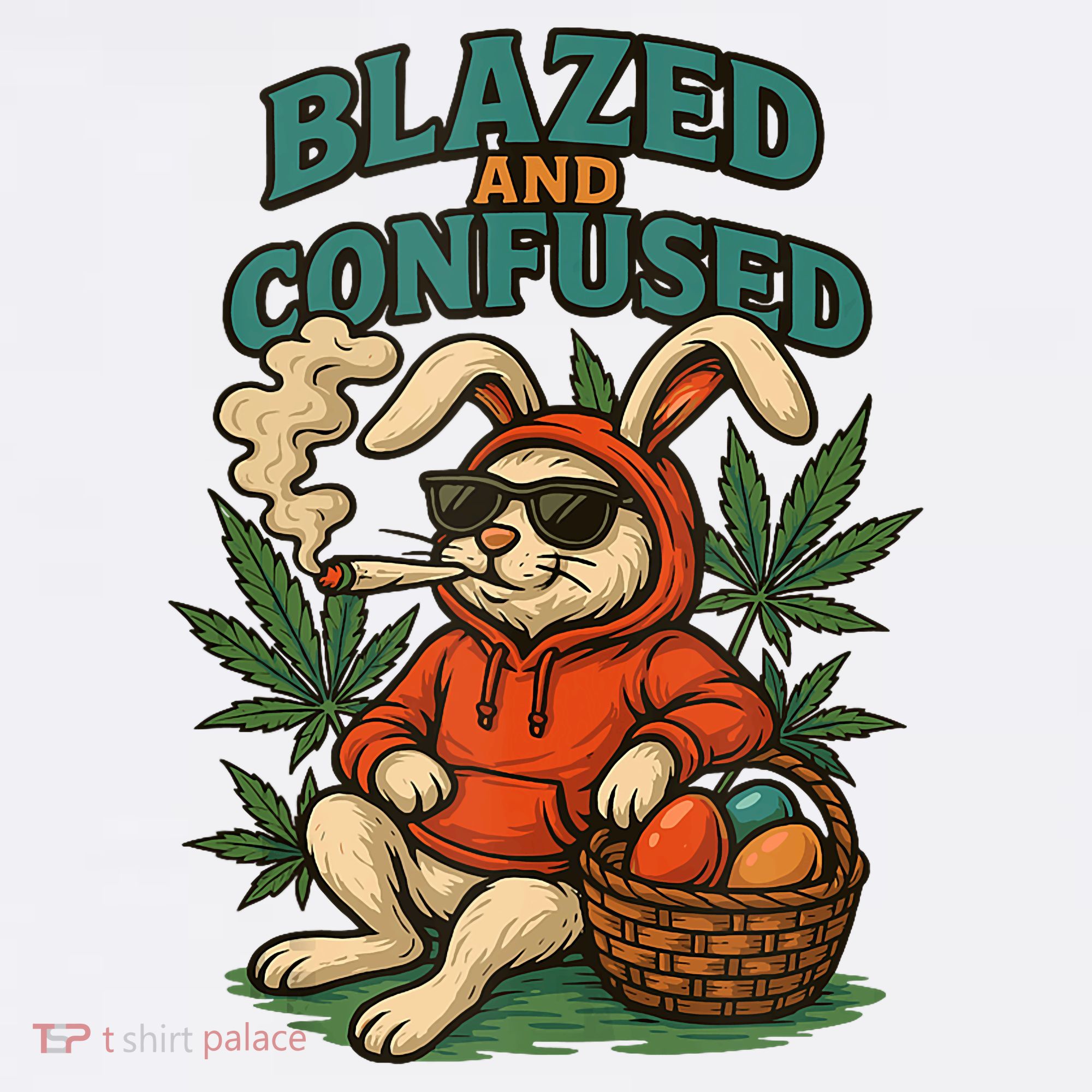  Rabbit Blazed And Confused Cool Bunny Easter Day 420 Tank Top Visor