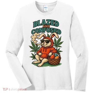  Rabbit Blazed And Confused Cool Bunny Easter Day 420 Tank Top Women's Long Sleeve Shirt