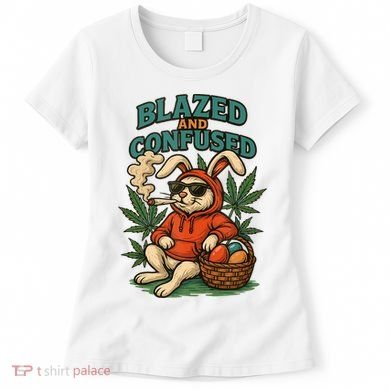  Rabbit Blazed And Confused Cool Bunny Easter Day 420 Tank Top Women's T-Shirt