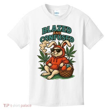  Rabbit Blazed And Confused Cool Bunny Easter Day 420 Tank Top Kids T-Shirt