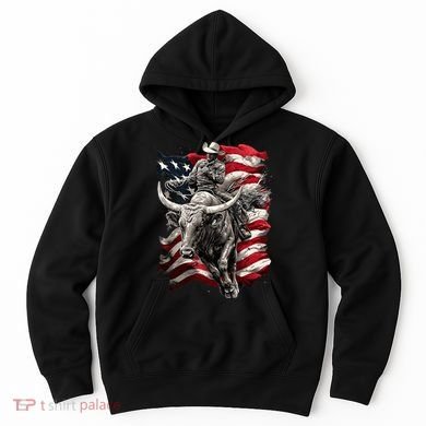 Rodeo Bucking Bull Riding Cowboy Western Hoodie